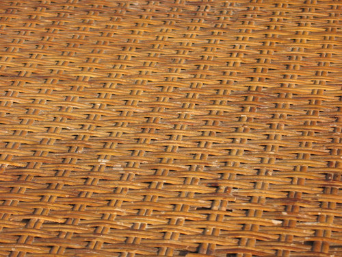 Large mid-20th century rattan garden table