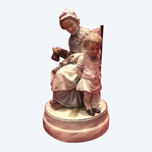 Gros Groupe En Porcelaine Allemande