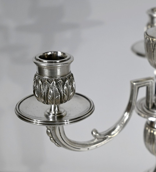 Coppia di Candelieri in Bronzo Argentato - Fine XIX Secolo