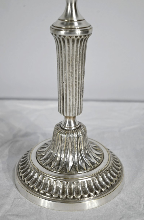 Coppia di Candelieri in Bronzo Argentato - Fine XIX Secolo