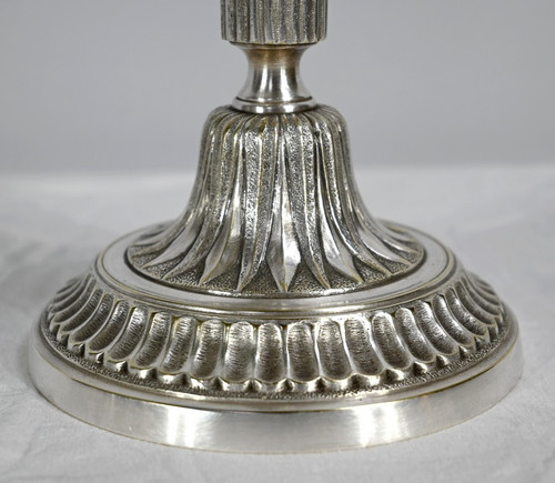 Coppia di Candelieri in Bronzo Argentato - Fine XIX Secolo