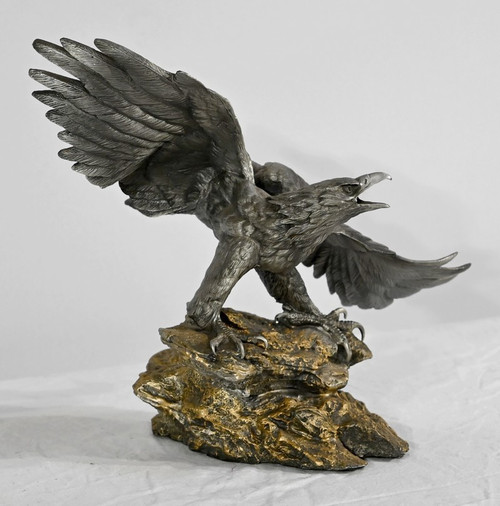 Sculpture en Étain « Bald Eagle », signée P.Brunelle – XXe