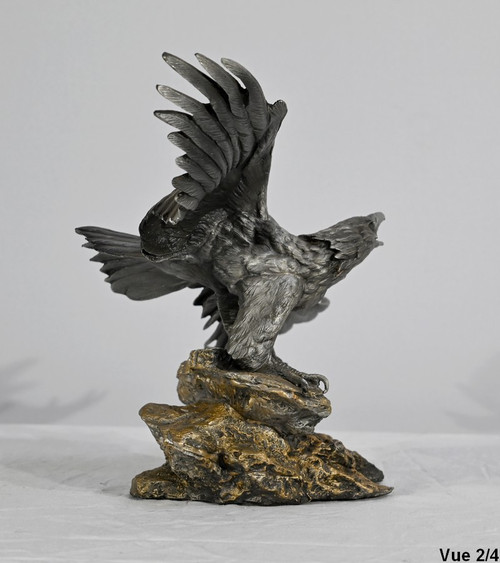 Sculpture en Étain « Bald Eagle », signée P.Brunelle – XXe