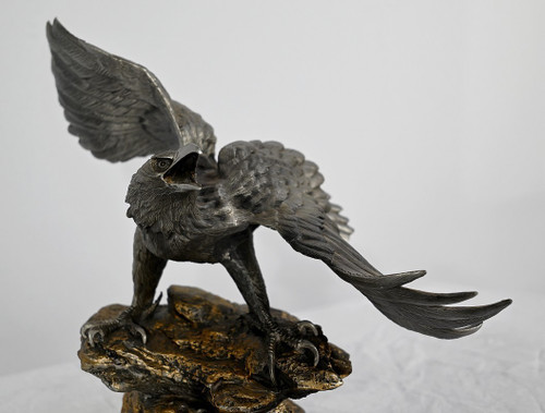 Sculpture en Étain « Bald Eagle », signée P.Brunelle – XXe