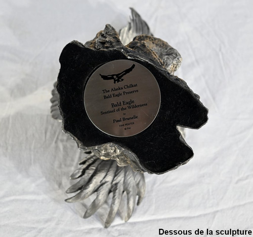 Sculpture en Étain « Bald Eagle », signée P.Brunelle – XXe