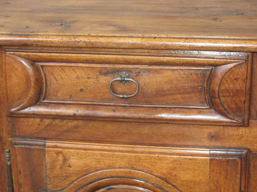 Piccolo buffet in noce biondo Luigi XIV con 2 ante 2 cassetti XVII secolo