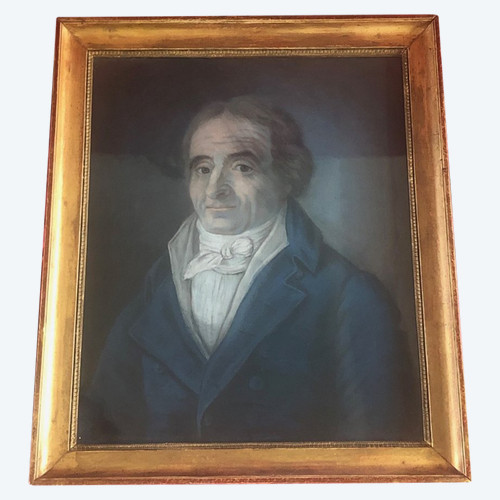 Tableau Pastel Portrait Homme De Qualité XVIII ème