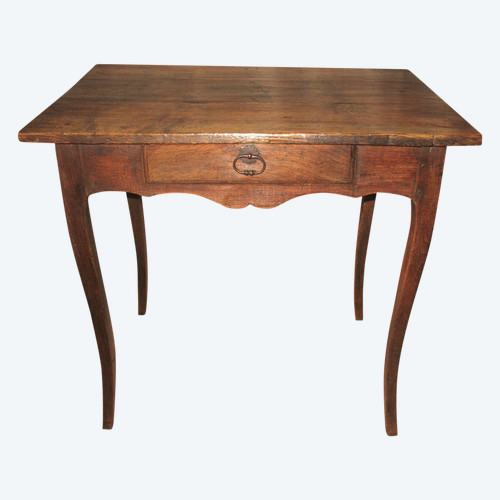 Small Louis XV period desk table in oak with an 18th century drawer