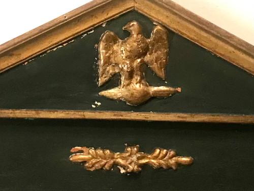 Miroir en bois doré et teinté de style Empire XIXème 