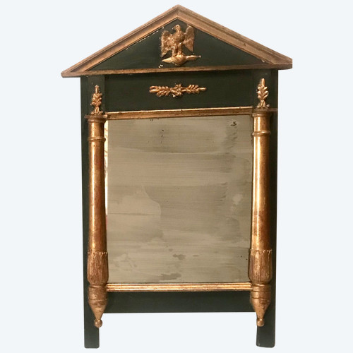 Miroir en bois doré et teinté de style Empire XIXème 