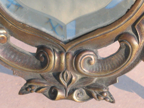 Table or wall mirror in patinated bronze, Renaissance style, 19th century