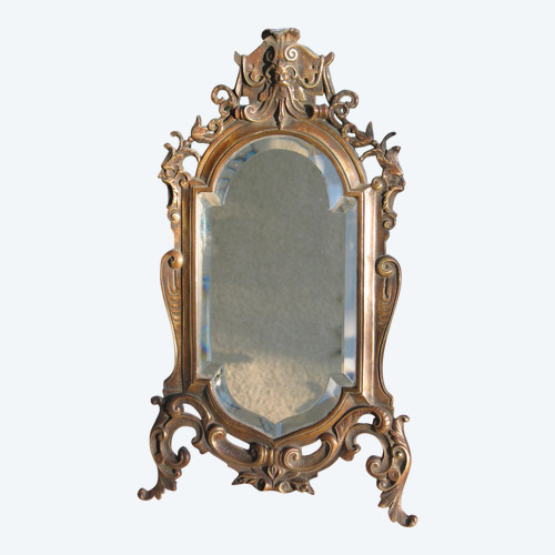Table or wall mirror in patinated bronze, Renaissance style, 19th century