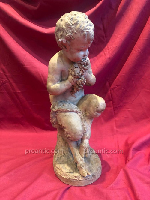 Sculpture Satyre En Terre Cuite