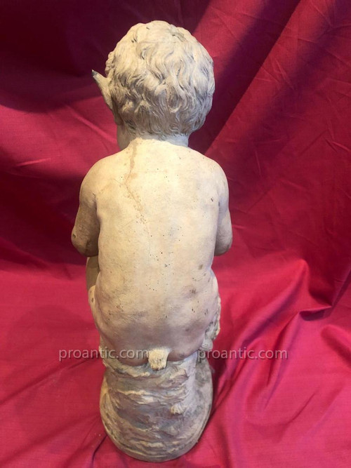 Sculpture Satyre En Terre Cuite