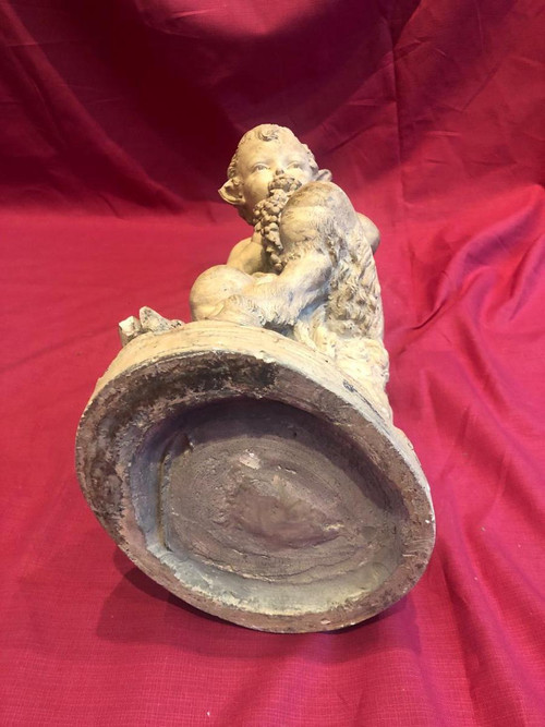 Sculpture Satyre En Terre Cuite