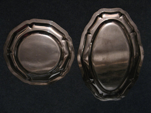2 Louis XV style silver-plated dishes Apollo goldsmiths
