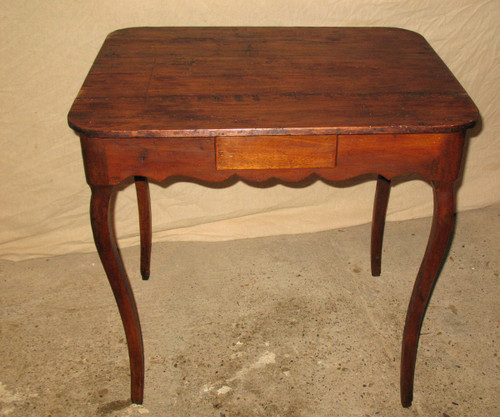 Small table or game table with 2 drawers Louis XV period 18th century
