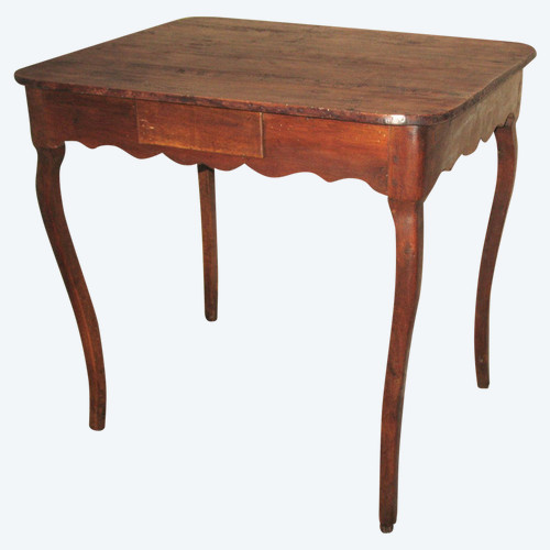 Small table or game table with 2 drawers Louis XV period 18th century