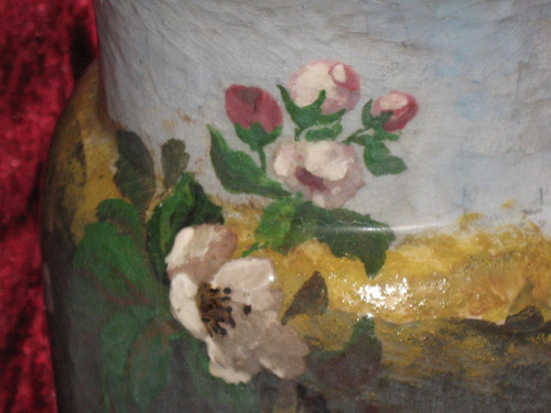 Impressionistische Steinzeugvase aus Montigny sur Loing Epoche 19.