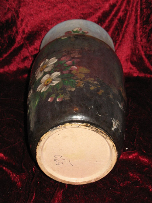 Impressionistische Steinzeugvase aus Montigny sur Loing Epoche 19.