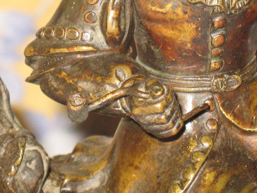 Cacciatore a riposo medaglia in bronzo patinato del XIX secolo