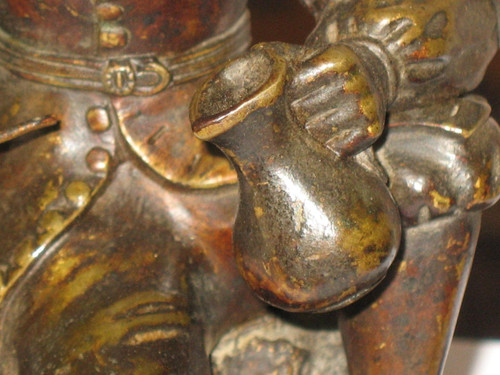 Cacciatore a riposo medaglia in bronzo patinato del XIX secolo