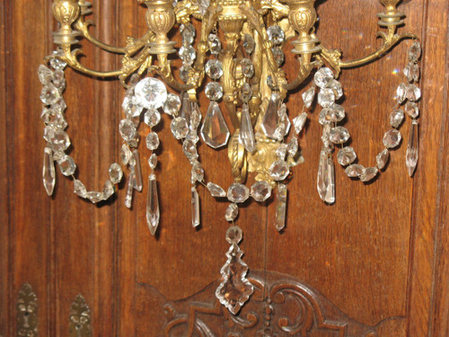 Coppia di appliques in ormù a 6 luci in stile Luigi XVI del XIX secolo
