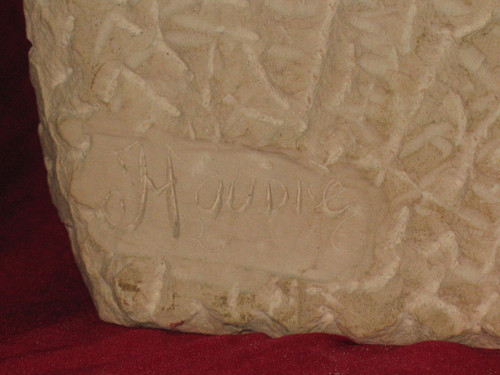Buste homme en pierre de Bourgogne signé Moudie époque 20ème