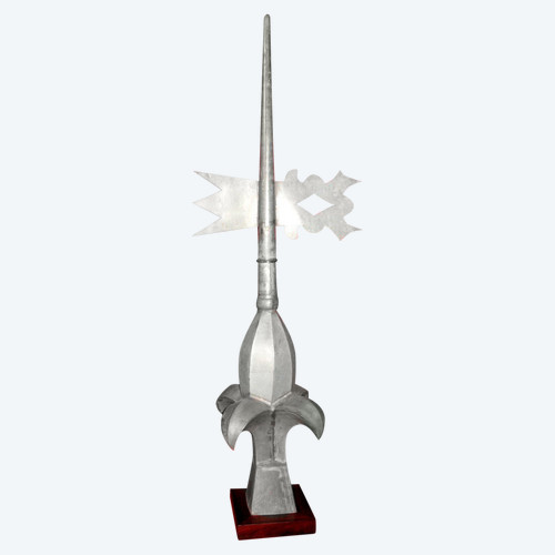 Ridge finial - zinc weathervane with fleur-de-lis decoration