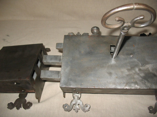 Large wrought iron castle lock