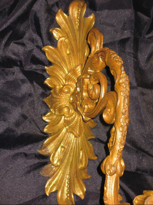 Suite of 4 gilt bronze sconces 1st Restoration Period 19th century