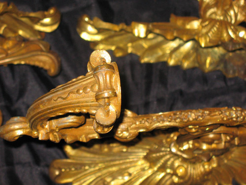 Suite of 4 gilt bronze sconces 1st Restoration Period 19th century