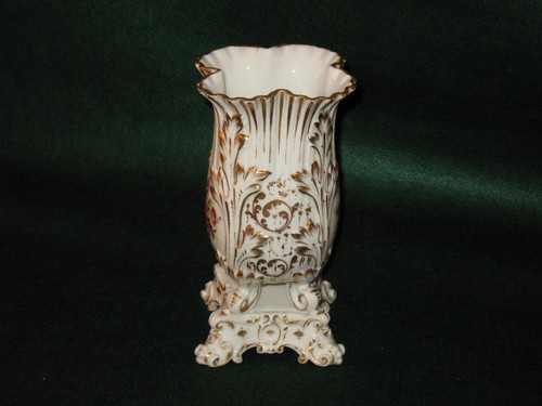 Vaso in porcellana parigina con decorazione floreale del periodo della Restaurazione del XIX secolo nello stile di Jacob Petit