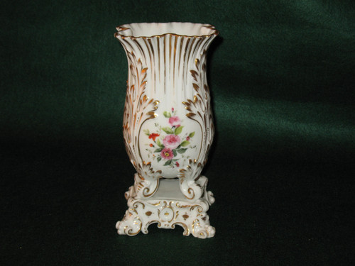 Vaso in porcellana parigina con decorazione floreale del periodo della Restaurazione del XIX secolo nello stile di Jacob Petit