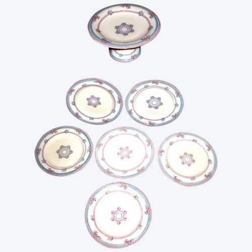 19th century English earthenware dessert service with Minton design