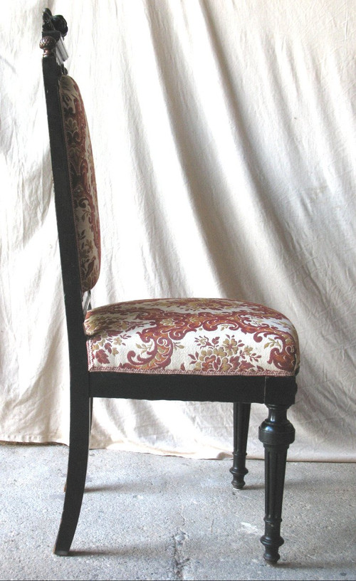 Suite di 6 sedie in mogano, periodo Napoleone III, XIX secolo, stile Luigi XVI