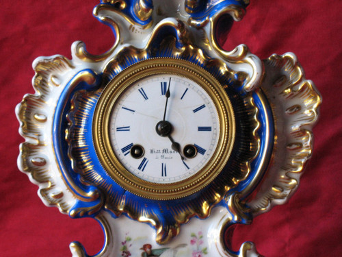 Paris porcelain clock Jacob Petit 19th century