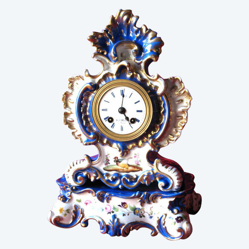 Paris porcelain clock Jacob Petit 19th century