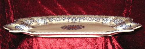 Grand plat de présentation en faïence de Gien décor de Rouen époque 20ème
