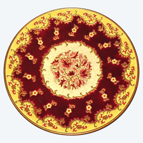 Dish in Longwy enamel in perfect condition created by Mr. P. Chevallier 20th century