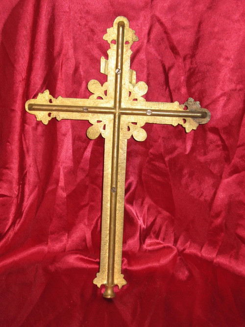 Croce processionale in bronzo, XIX secolo