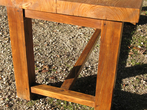 Table de ferme en orme massif très solide