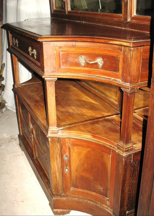 Buffet de présentation époque Art Nouveau en bois fruitier