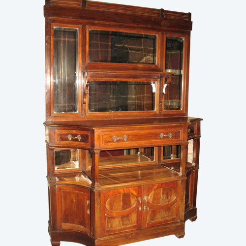 Buffet de présentation époque Art Nouveau en bois fruitier