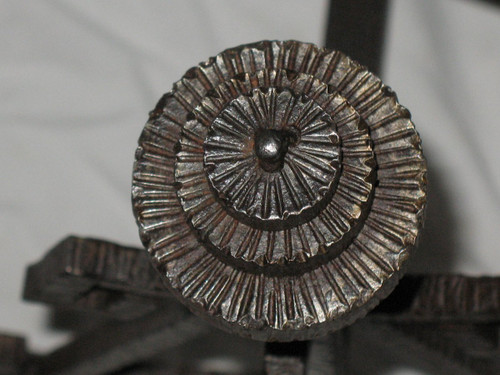 Pair of wrought iron andirons from the Art Deco period