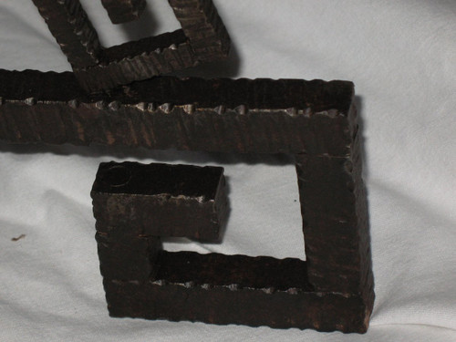 Pair of wrought iron andirons from the Art Deco period