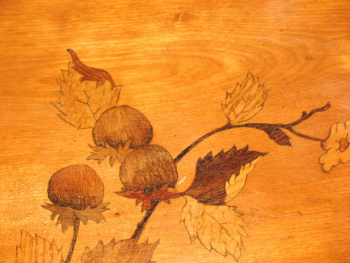 Nesting tables with iris decorations Ecole de Nancy in the taste of Gallé Art Nouveau period