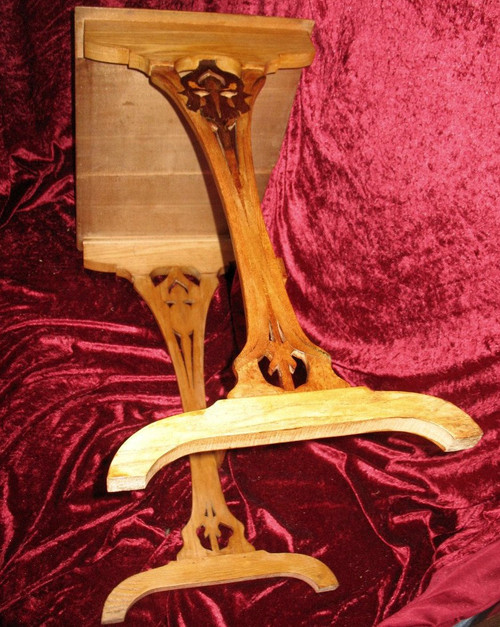 Nesting tables with iris decorations Ecole de Nancy in the taste of Gallé Art Nouveau period
