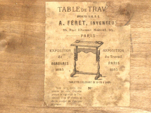 Table with system or flying table, mahogany scheduler by A. Feret period 19th century