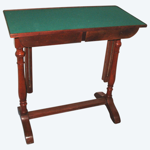Table with system or flying table, mahogany scheduler by A. Feret period 19th century